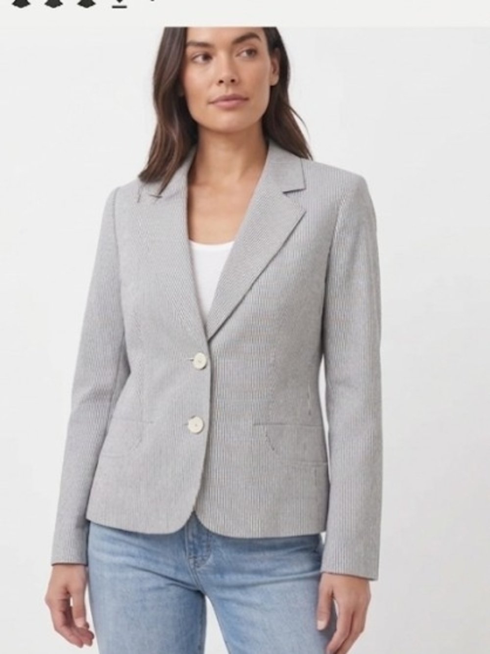 Jones New York Light Gray Pinstripe Blazer
